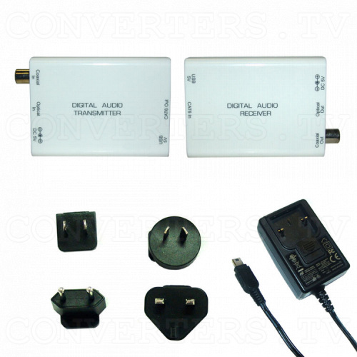 Digital S/PDIF and Toslink Audio over single Cat5e/6 Transmitter and Receiver Full Kit