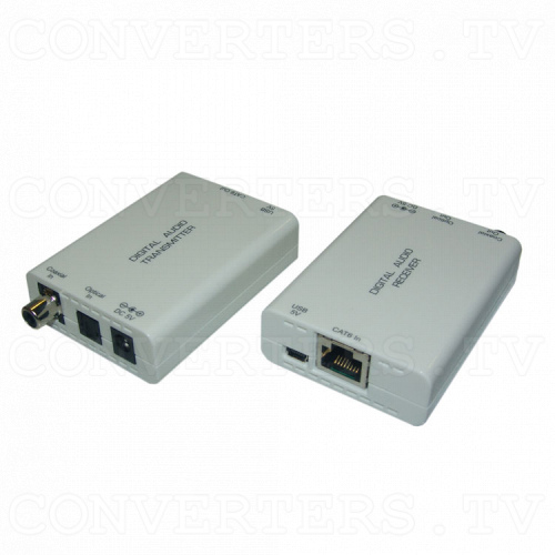Digital S/PDIF and Toslink Audio over single Cat5e/6 Transmitter and Receiver Full View 1