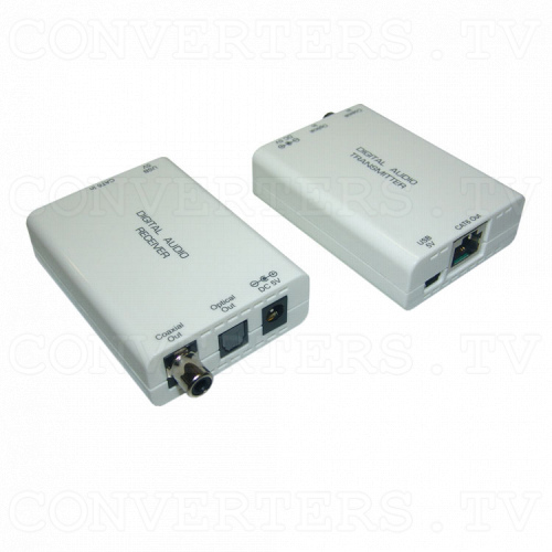 Digital S/PDIF and Toslink Audio over single Cat5e/6 Transmitter and Receiver Full View 2