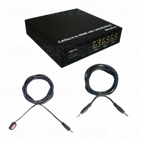 HDMI to One CAT5e/CAT6 Cable with LAN/PoE/IR Receiver Full Kit