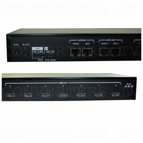 HDMI v1.3 Over CAT6 Distributor 1 In 8 Out Back View - Detail