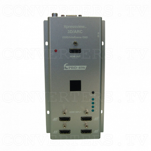HDMI v1.4 4 In 1 Out Switcher - Wall Mountable Front View